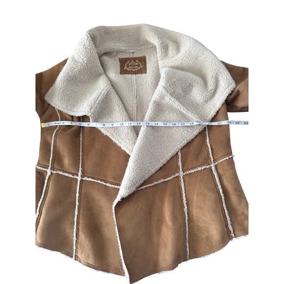 Prana Townie Jacket Faux Suede Sherpa Lined Large - Picture 4 of 7